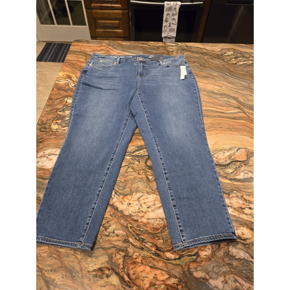 NEW Talbots Flawless Slim Ankle Length size 20w Blue Jeans Pants Denim Slimming